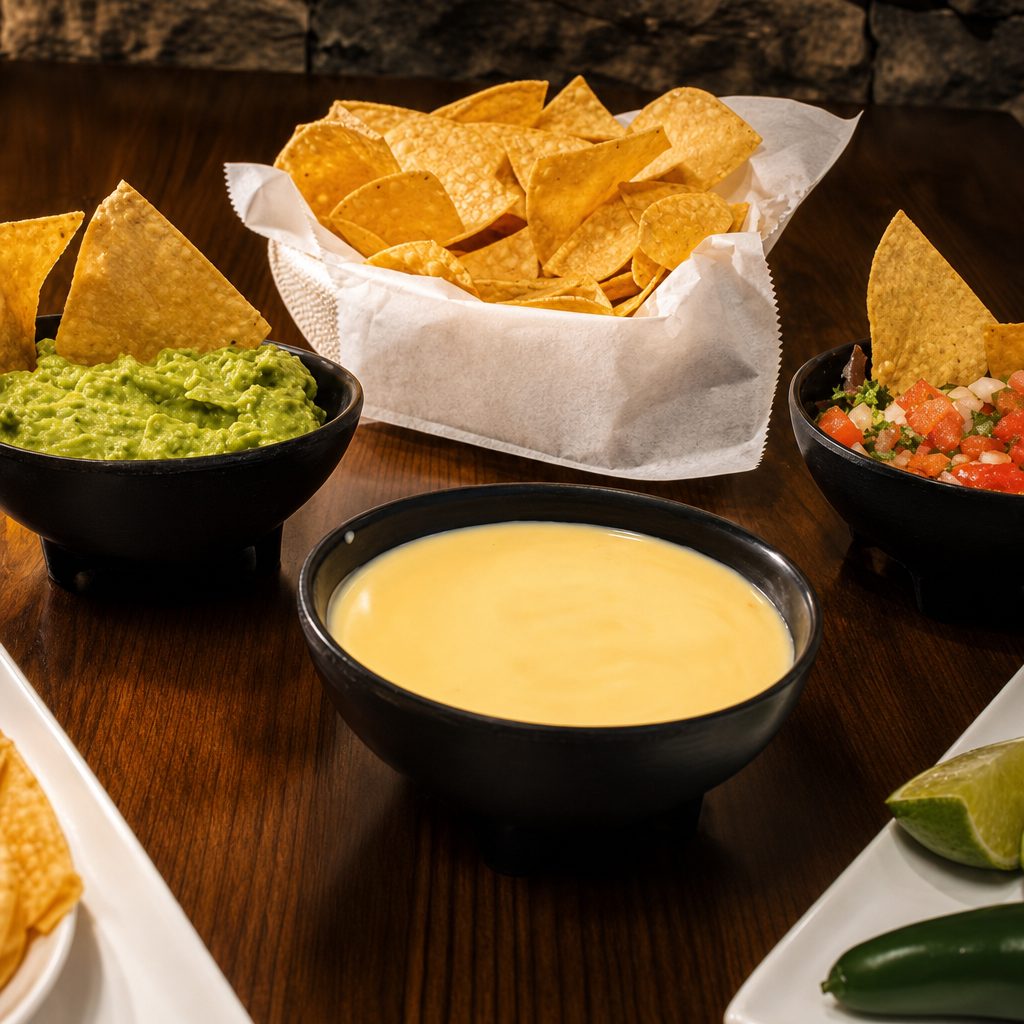Cheese Dip & Chips.